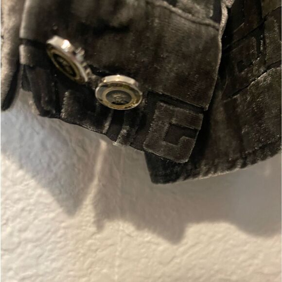 Vintage Seta Per Uomo shirt Italy. Black, grey silk blend sz L - Picture 5 of 7